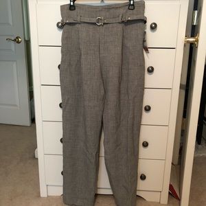 Zara High Waisted Belted Trousers